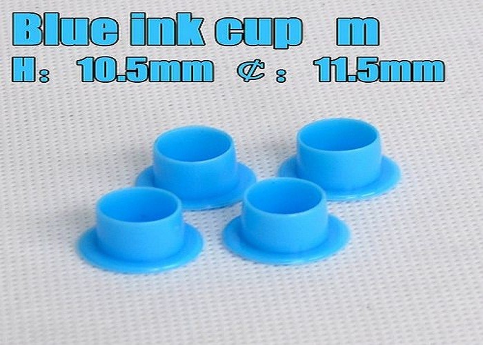 파란 색깔 플라스틱 문신 기계 잉크 안료 컵 문신 부속품