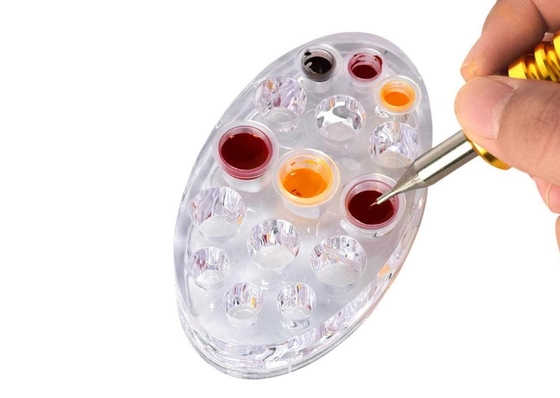 도매 투명한 달걀 모양 안료 잉크 컵 홀더는 전문적 메이크업 부속물 아크릴 문신 기계 캡을 세웁니다